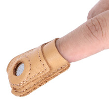 Embroidery Thimble: Leather Fingertip Protector for Safe Sewing - Small