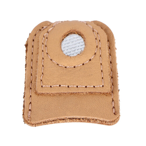 Embroidery Thimble: Leather Fingertip Protector for Safe Sewing - Small 1