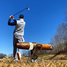 Golfzubehör: Divot-Tool mit Ballmarkierer & Zigarrenhalter aus Edelstahl Geschenk