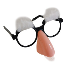 Novelty Old Man Glasses Halloween Fake Beard GlassesFunny-White
