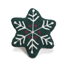 (B-Green Snowflake) Christmas Throw Pillow Decorative Snowflake Xmas Tree Cushion Chair Pads for Holiday Festival Home Decor