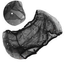 Nylon-Gitterkäfigabdeckung mit Stern- und Monddekoration, Schwarz, 36 cm