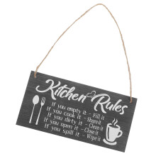 Kitchen Rules Schild Holz Wanddekoration Hängendes Holzschild