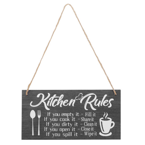 Kitchen Rules Schild Holz Wanddekoration Hängendes Holzschild 1