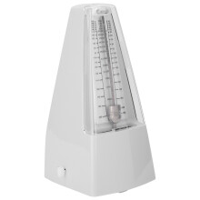 Durable White Mechanical Metronome for All Instruments Pyramid Design