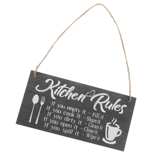 Kitchen Rules Schild Holz Wanddekoration Türanhänger