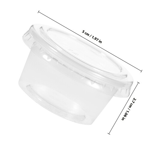 100 Unidades 1 Oz Desechables De Plástico Transparente Con 1