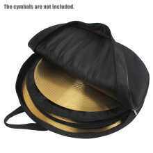 21-Inch Black Cymbal Bag Backpack with 3 Pockets & Removable Divider