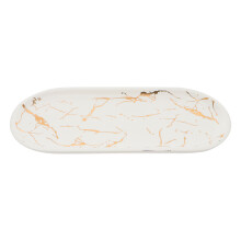 1pc Elegant Marbled Ceramic Steak Plate Food Dish Jewelry Display Tray