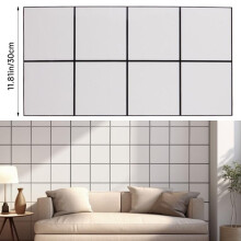 (8 Square Tile, 40cm L x 40cm W) AceHome 10Pcs PVC Marble Wall Sticker Peel and Stick Tile Vinyl Wrap for Kitchen and Bathroom Decor