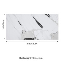 (Black & Grey Veined Marble, 40cm L x 40cm W) AceHome 10Pcs PVC Marble Wall Sticker Peel and Stick Tile Vinyl Wrap for Kitchen and Bathroom Decor