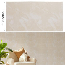(Beige Marble, 60cm L x 30cm W) AceHome 10Pcs PVC Marble Wall Sticker Peel and Stick Tile Vinyl Wrap for Kitchen and Bathroom Decor