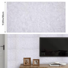 (Cloud Grey, 60cm L x 30cm W) AceHome 10Pcs PVC Marble Wall Sticker Peel and Stick Tile Vinyl Wrap for Kitchen and Bathroom Decor