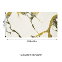 (Grey Green & Gold Veins Marble, 60cm L x 30cm W) AceHome 10Pcs PVC Marble Wall Sticker Peel and Stick Tile Vinyl Wrap for Kitchen and Bathroom Decor