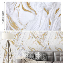 (Copper Flow, 60cm L x 30cm W) AceHome 10Pcs PVC Marble Wall Sticker Peel and Stick Tile Vinyl Wrap for Kitchen and Bathroom Decor