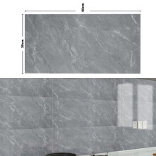 (Grey, 60cm L x 30cm W) AceHome 10Pcs PVC Marble Wall Sticker Peel and Stick Tile Vinyl Wrap for Kitchen and Bathroom Decor