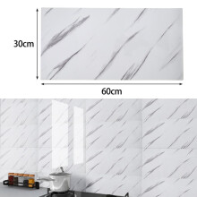 (Jade White, 60cm L x 30cm W) AceHome 10Pcs PVC Marble Wall Sticker Peel and Stick Tile Vinyl Wrap for Kitchen and Bathroom Decor