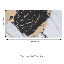 (Luxury Tricolor Marble, 60cm L x 30cm W) AceHome 10Pcs PVC Marble Wall Sticker Peel and Stick Tile Vinyl Wrap for Kitchen and Bathroom Decor