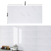 (Marble White, 40cm L x 40cm W) AceHome 10Pcs PVC Marble Wall Sticker Peel and Stick Tile Vinyl Wrap for Kitchen and Bathroom Decor