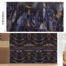 (Teal Blue Copper Marble, 40cm L x 40cm W) AceHome 10Pcs PVC Marble Wall Sticker Peel and Stick Tile Vinyl Wrap for Kitchen and Bathroom Decor