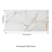 (Veined White Marble, 40cm L x 40cm W) AceHome 10Pcs PVC Marble Wall Sticker Peel and Stick Tile Vinyl Wrap for Kitchen and Bathroom Decor
