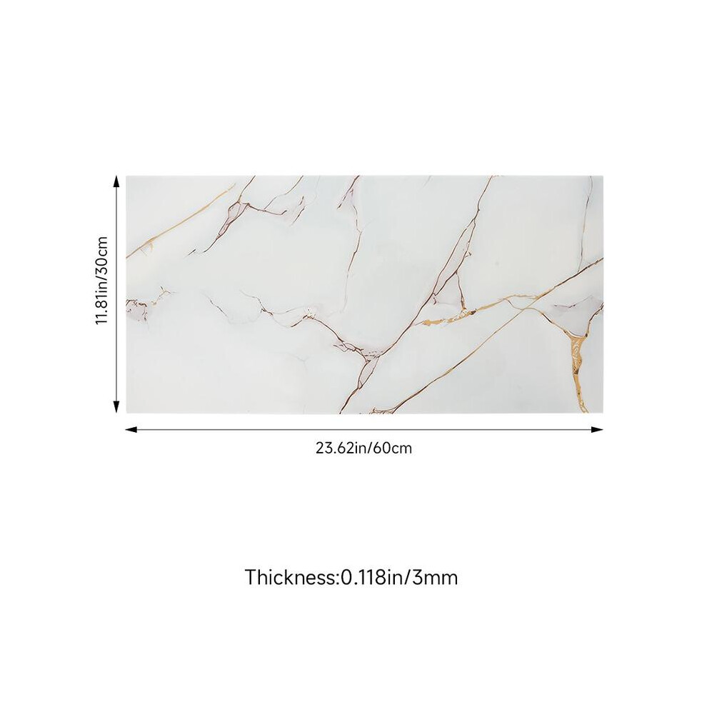 (Veined White Marble, 40Cm L X 40Cm W) Acehome 10Pcs Pvc Marble Wall Sticker Peel And Stick Tile Vinyl Wrap For Kitchen And Bathroom Decor 8011452243008