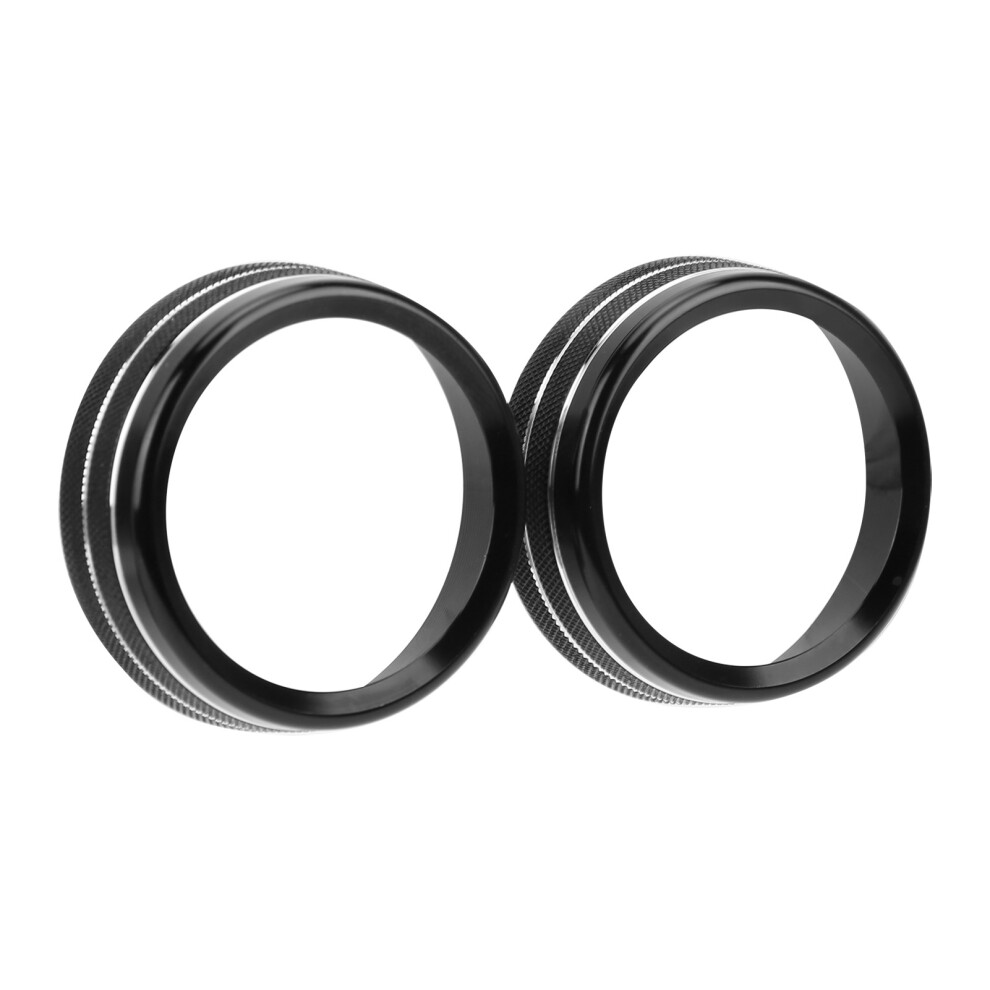 2Pcs Aluminum Air Conditioning Knob Trim Rings For Ford Mustang/Focus Black 8461358694808