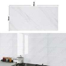 (Royal White, 40cm L x 40cm W) AceHome 10Pcs PVC Marble Wall Sticker Peel and Stick Tile Vinyl Wrap for Kitchen and Bathroom Decor