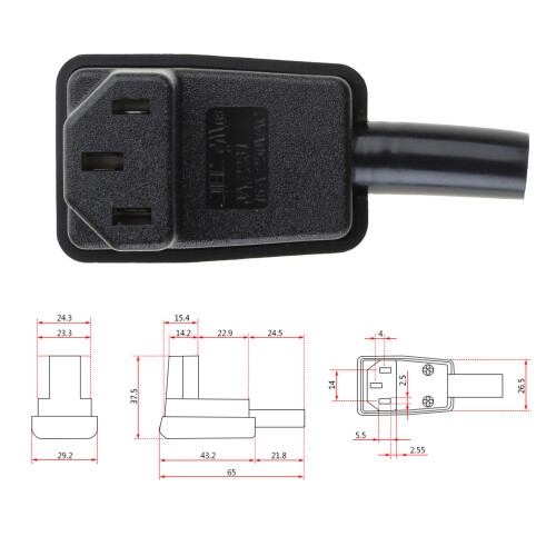 Connecteur de câble de cordon d'alimentation coudé à 90-Autre 2