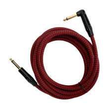 6.35mm Electric Guitar Amp Cable 3m Gold Plated Woven Cord