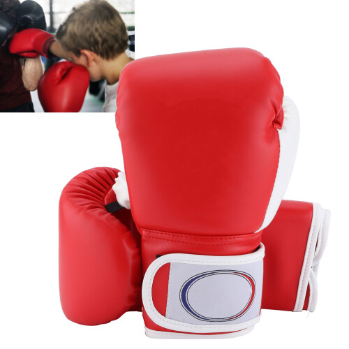 Kinder-Boxhandschuhe, PU, Rot, 22cm, 287g, Sparring & Training