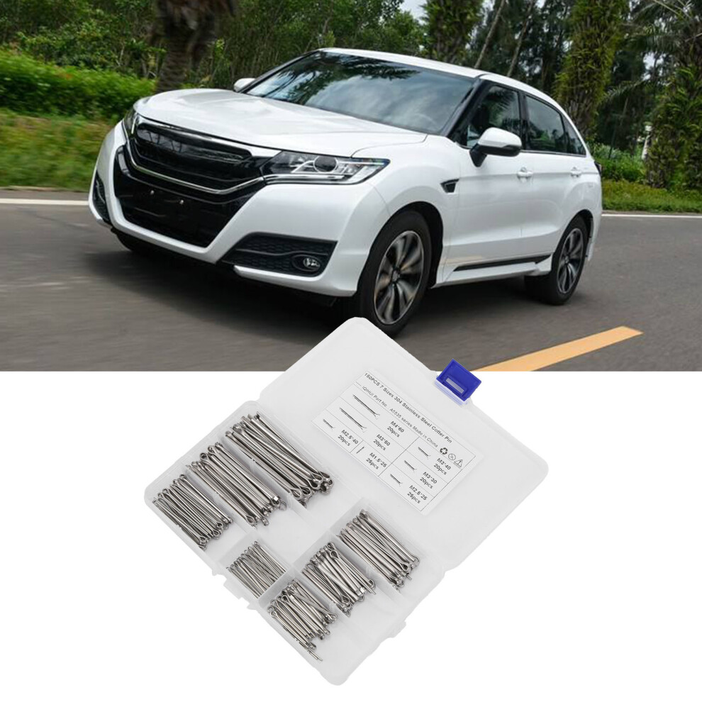 Cotter Pin Clips Assortment 150Pcs Stainless Steel Split Pins For Car & Garage 3591358698430