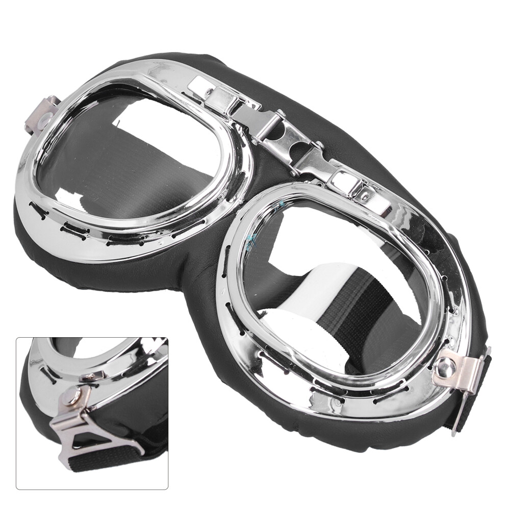 Comfortable Vintage Motorcycle Goggles With Adjustable Strap And Lens 9351358699097