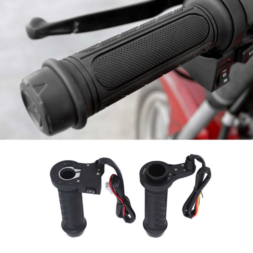 Heated Grips 2Pcs 12V For 7/8In Handlebar Adjustable Temp Winter Gear Black 8141358699545