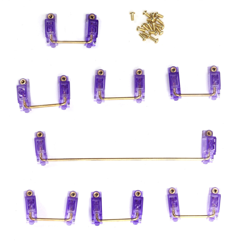 Mechanical Keyboard Stabilizer Kit 6.25U & 2U With Wire & Keycap Accessory Golden 7901358700006