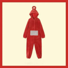 (RED, S/150CM) Flannel Teletubbies Costume Lala Disi Onesis Cosplay Jumpsuit Pajama Gift