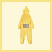 (YELLOW, XL/175CM) Flannel Teletubbies Costume Lala Disi Onesis Cosplay Jumpsuit Pajama Gift