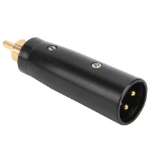 Zinklegierung RCA-Audioadapter, männlicher Gitarren-Mikrofon-Converter, Schwarz-Gold, 6718 mm