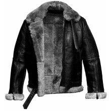 (Real Leather, L) MENS B3 RAF AVIATOR SHEEP SKIN LEATHER BOMBER WINTER FLYING PILOT JACKET COAT UK