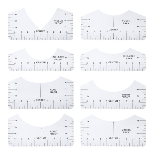 Round Neck T-Shirt Pattern Calibration Ruler Transparent Sewing Alignment Tool 1