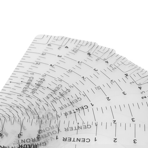Round Neck T-Shirt Pattern Calibration Ruler Transparent Sewing Alignment Tool 2