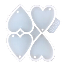 Love Heart Earring Decor Mold DIY Epoxy Resin Keychain-Clear