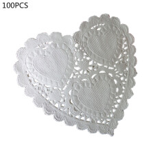 100 pièces/ensemble 4 pouces 10cm napperon en papier en-Rouge