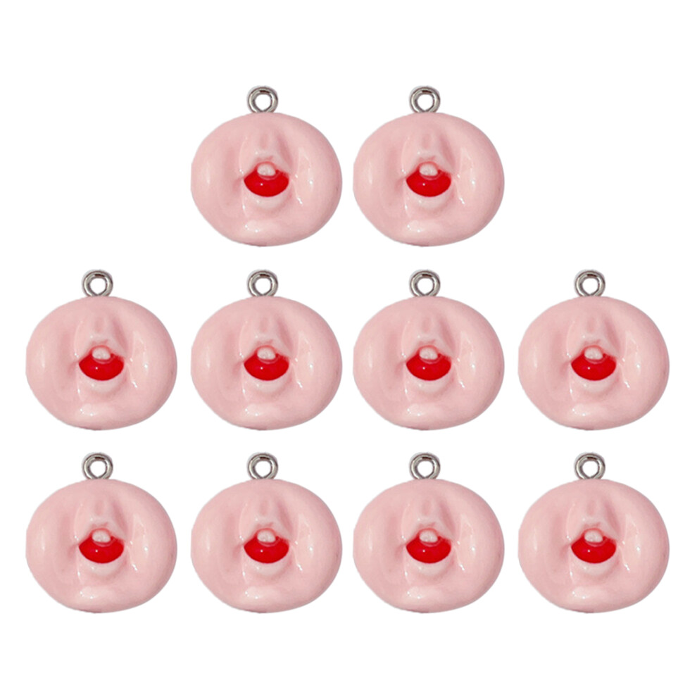 Red 10Pcs Sexy Vampire Mouth Lip Resin Charm For Jewelry-5