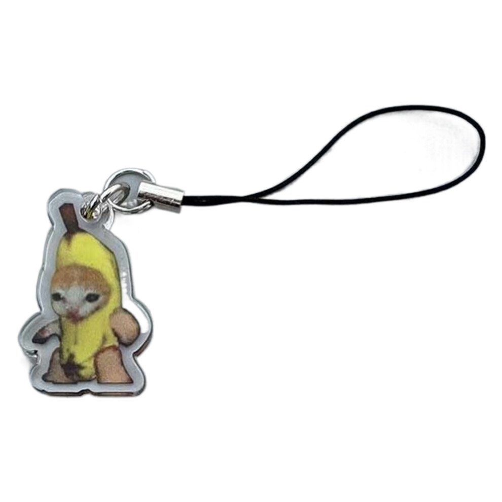 Stylish Cat Charm Keychain Portable Phone-Standing Banana Cat 7754000296309