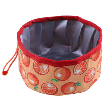 Waterproof Pet Bowl Food Bowls Dogs Oxford Foldable Bowl-orange