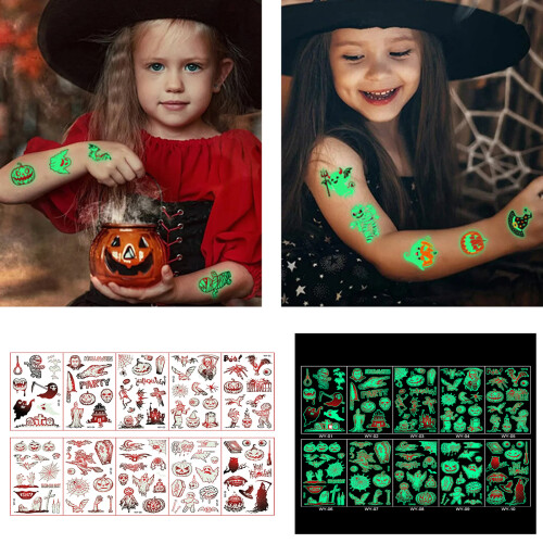 10 SheetChildren Stickers Pumpkin Glowing in Dark-D series 2