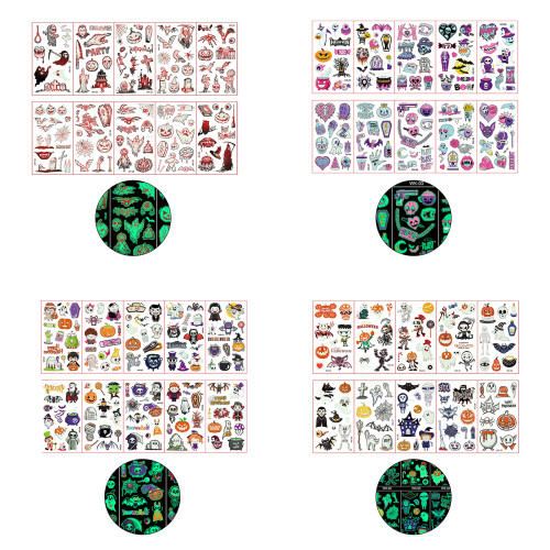 10 SheetChildren Stickers Pumpkin Glowing in Dark-D series 1