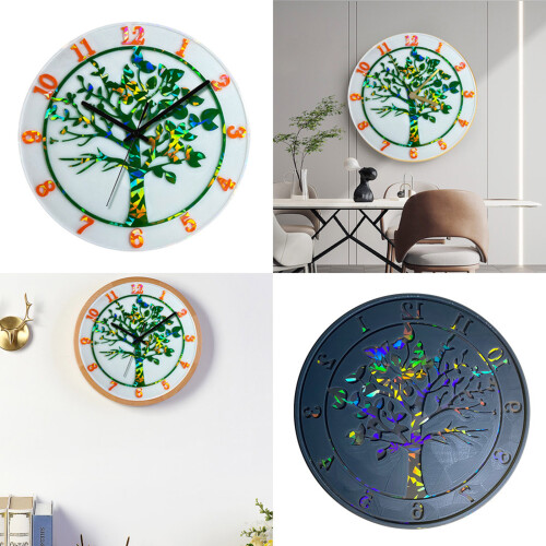 Holographic Surfaces Clock Silicone Mold Personalized-Clear 2