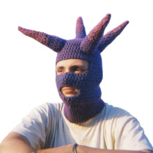 Funny Horn Balaclava Cap for Women Men-purple four corners